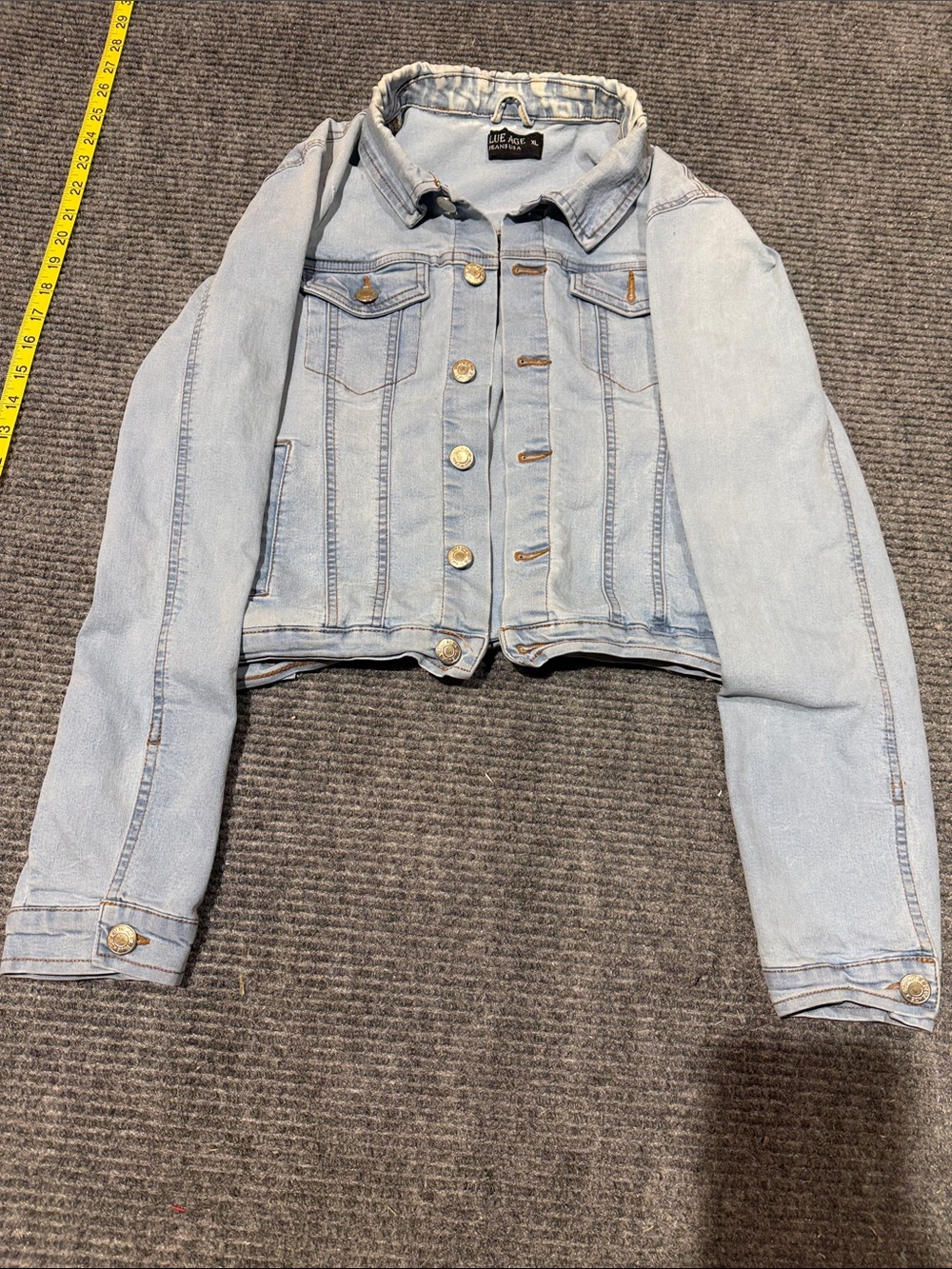 American Rag Light Blue Cropped Denim Jacket